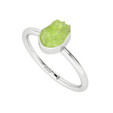 peridot rough shape stackable bezel-set ring
